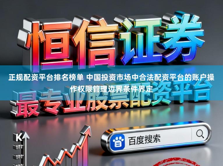 正规配资平台排名榜单 中国投资市场中合法配资平台的账户操作权限管理边界条件界定